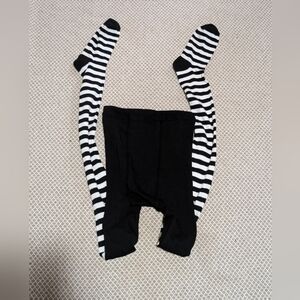 Joe B Black and White Striped Kids Footie